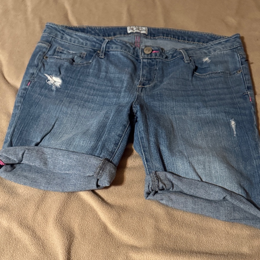 Aeropostale Distressed Denim Jean Shorts